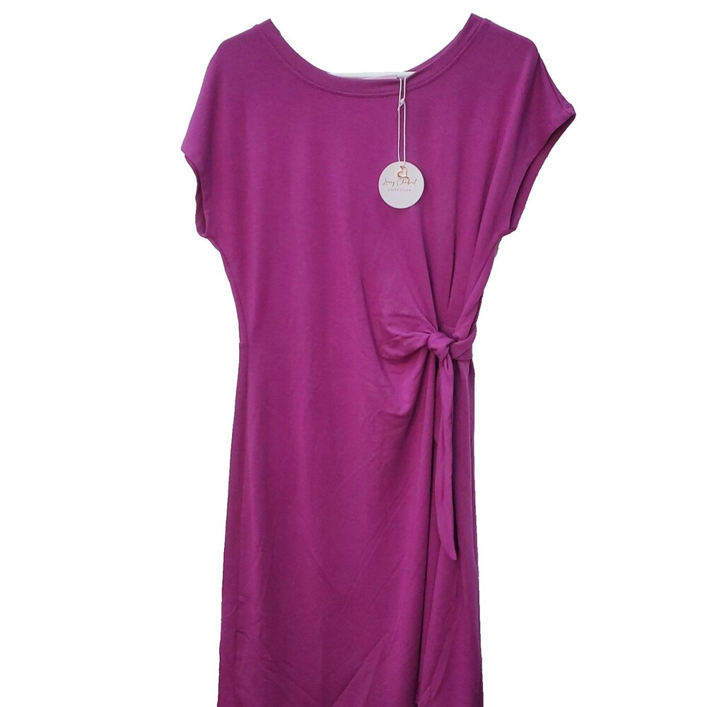 Lacy Chabert Collection Purple T-Shirt Wrap Dress Size M